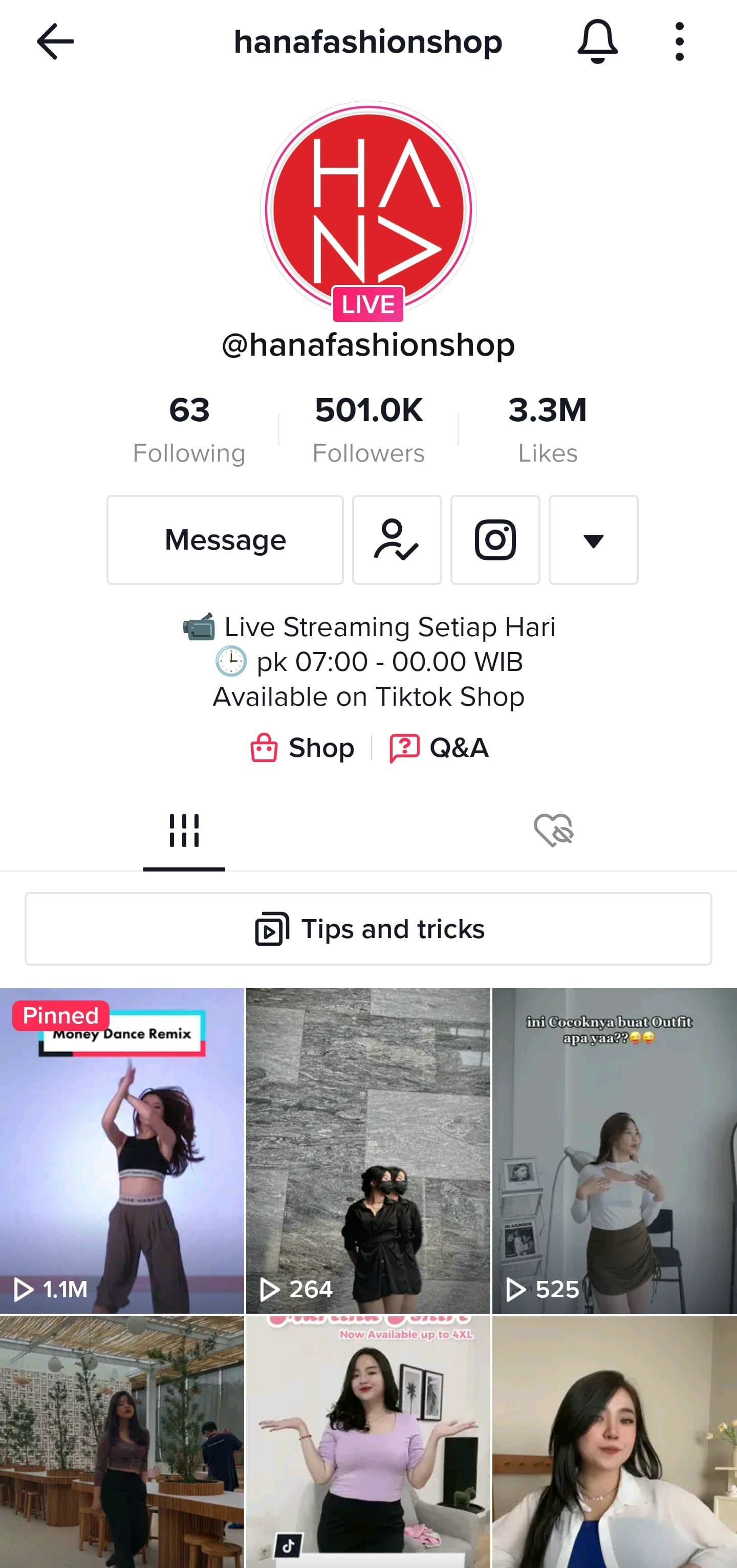 Hana Fashion Indonesia social commerce channel
